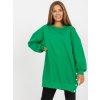Zelená mikinová tunika s gombíkmi na bokoch