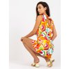 Farebný krátky komplet s potlačou - oranžová