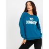 Modrá dámska mikina s bielym nápisom