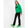 Zelená dámska mikina s čiernym nápisom