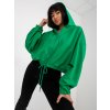 Zelená mikina s viazaním v páse