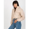 Svetlobéžová skrátená prešívaná crop bunda