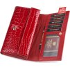 Peterson Červená dlhá peňaženka s hadím vzorom Y021 (Veľkosť ONE SIZE)