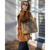 MARCO MAZZINI Béžová taupe dámska kožená shopper kabelka