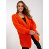 Oranžový kardigán s balónovými rukávmi