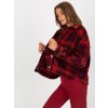 Vínová teplá károvaná košeľa (Veľkosť ONE SIZE)