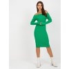 Zelené rebrované upnuté šaty