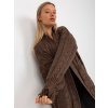 Hnedý maxi kardigan s vreckami