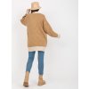 Béžový voľný sveter na gombíky s lemovaním
