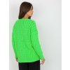 Neónovo zelený pletený sveter na gombíky