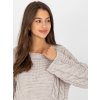 Svetlobéžový svetrík s vrkočovým vzorom (Veľkosť ONE SIZE)