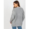 Voľný sivý teplý sveter na gombíky (Veľkosť ONE SIZE)