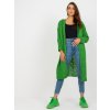 Zelený dlhý kardigan "Never give up"