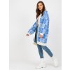 Modro-biely dlhší vzorovaný kardigan