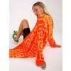 Oranžový dlhý oversized kardigan