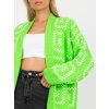 Neónovo zelený dlhý oversized kardigan