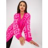 Neónovo ružový dlhý oversized kardigan