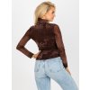 Hnedá roláková blúzka s trblietkami