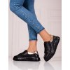 Dámske čierne sneakersy na platforme