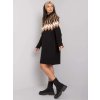 Čierne dámske pletené šaty s rolákom