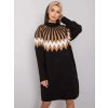 Čierne dámske pletené šaty s rolákom