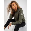 Khaki prešívaná bomber mikina