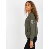 Khaki bomber mikina bez kapucne