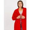 Červený teddy coat Eveline s vreckami