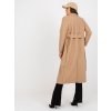Dlhší béžový kabát Merve s teddy efektom