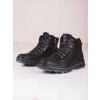 Čierne pánske šnurovacie členkové topánky