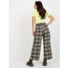 Khaki kárované dámske nohavice