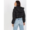 Čierna crop zimná bunda s odnímateľnými rukávmi