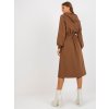 Hnedé dlhšie mikinové šaty s kapucňou