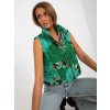 Zelená kvetinová krátka vesta