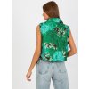 Zelená kvetinová krátka vesta