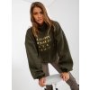 Khaki dámska mikina so zlatým nápisom