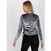 Sivá zamatová blúzka s riasením