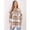 Čierno-béžová dámska károvaná košeľa (Veľkosť ONE SIZE)