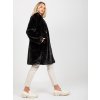 Čierny dámsky teddy kabát