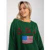 Tmavozelená dlhá mikina USA