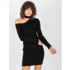 Čierna rebrované mini šaty