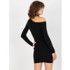 Čierna rebrované mini šaty