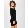Čierna rebrované mini šaty