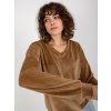 Hnedá velúrová mikina