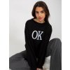 Čierna mikina s nápisom OK