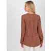 Hnedá dámska blúzka s výstrihom