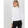 Biele rebrované tričko s balónovými rukávmi