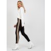Legíny so vzorovaným pruhom - čierna/béžová