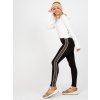 Legíny so vzorovaným pruhom - čierna (Veľkosť XL)