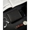 Rovicky Čierna kožená peňaženka s vreckom na zips L091